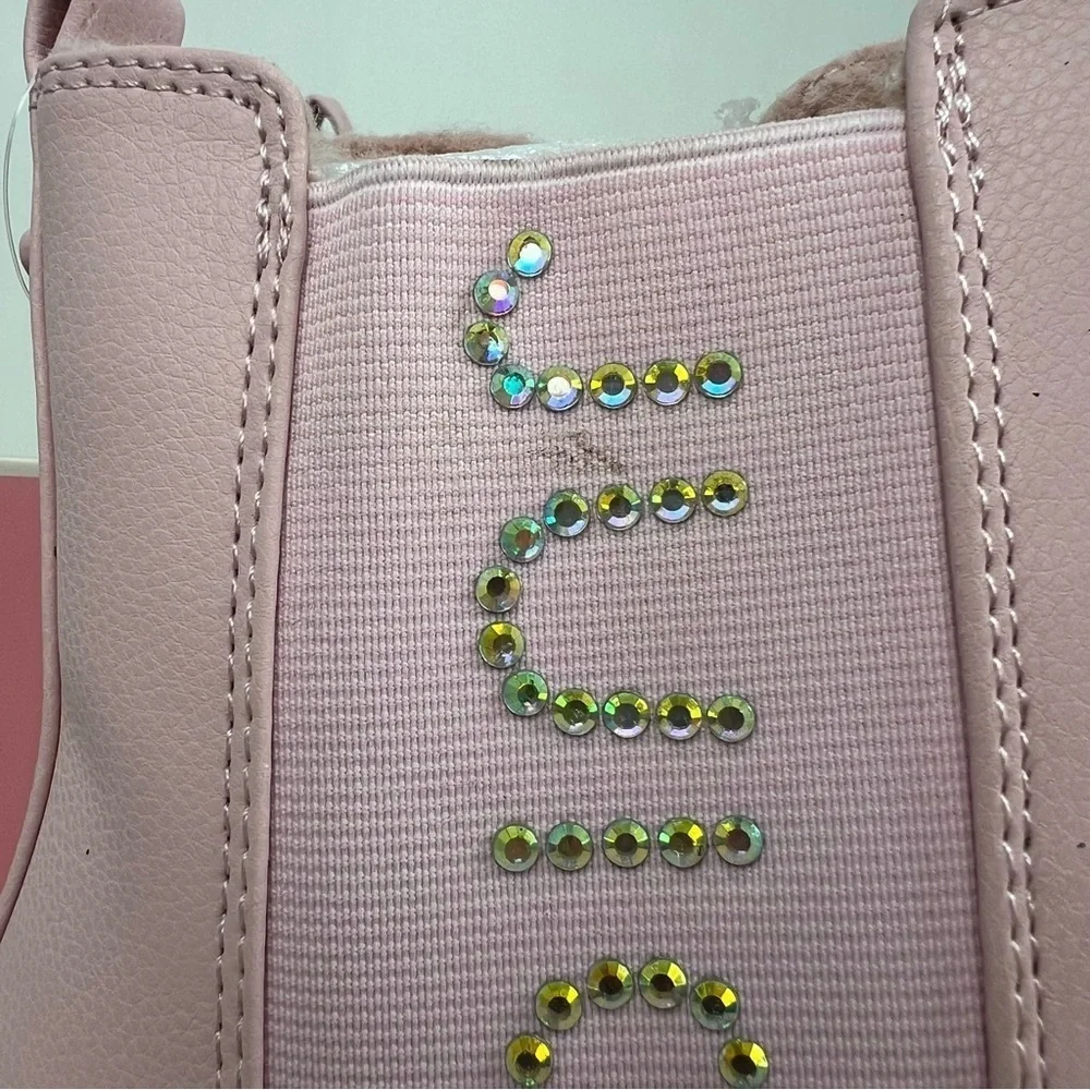 Juicy Couture Girl's Carlsbad Gem Embellished Boots 4 Kids Pink $50 FB3090